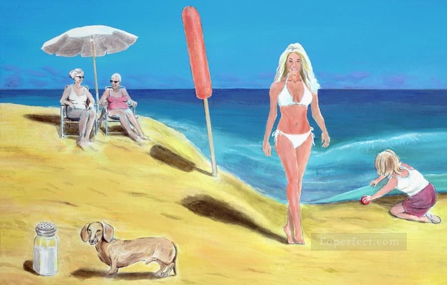 Top Left Salty Dog beach Oil Paintings